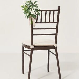 Ling’s Moment Greenery Wedding Aisle Chair Decorations in White & Sage Set of 16
